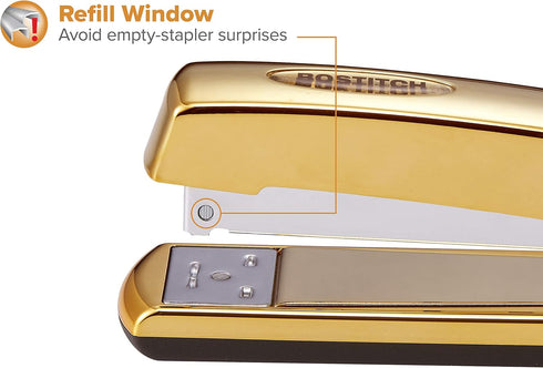 Bostitch Office Professional Metal Executive Stapler, 20 Sheet Capacity, Gold Chrome