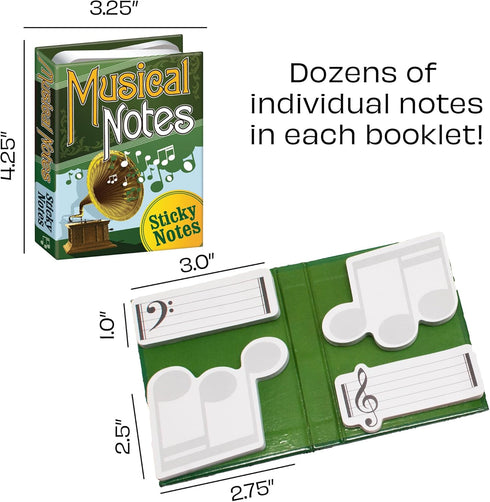 The Unemployed Philosophers Guild Musical Notes - Sheet Music Themed Booklet with Self-Sticky Individual Notes Inside,