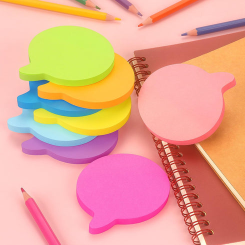 SIMONA Bubble Shape Sticky Notes, 8 Color Bright Colorful Sticky Pad, 75 Sheets/Pad Self-Sticky Note Pads