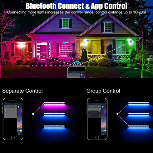 50W IP66 Dimmable RGB Wall Washer Light, RGB Light Bar LED Smart Wall Lights with Remote Control Waterproof LED Flood