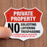 SmartSign Private Property Decals Set, Pack of 5, No Soliciting, No Loitering, No Trespassing