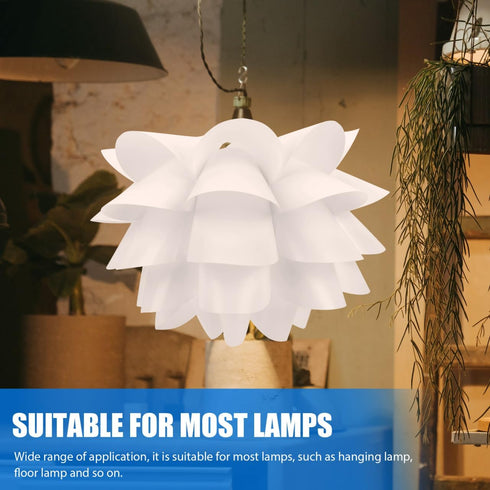 15.75 Inch Baluue Lotus Lampshade Table Lamp Cover Flower Light Shade with Durable Pp Frame for Home Decor Ceiling