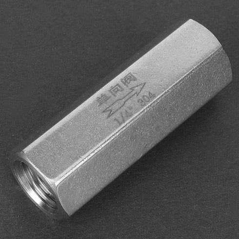 Air Check Valve Stainless Steel Hex BSPP Female Thread One Way Valve for Gas, Oil, Water Pipe Connection