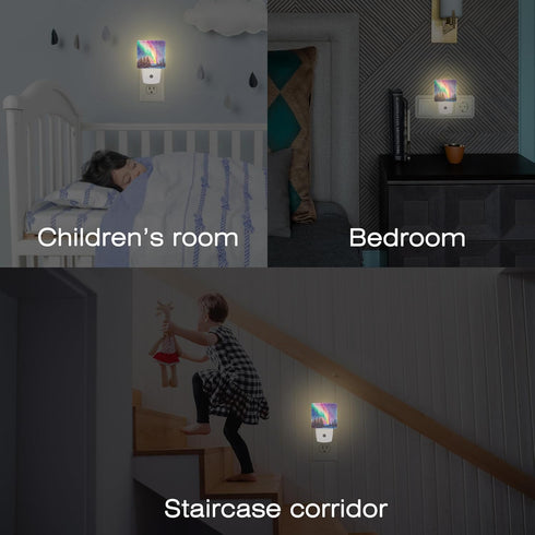 sndheke Summer in,0.5w Starfish and Seashell Night Light Plug into Wall, Beach Ocean Waves Dusk to Dawn Night Light