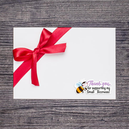 Thank You for Supporting My Small Bzzness Stickers - Handmade Small Shop Stickers, 500 Labels Per Roll