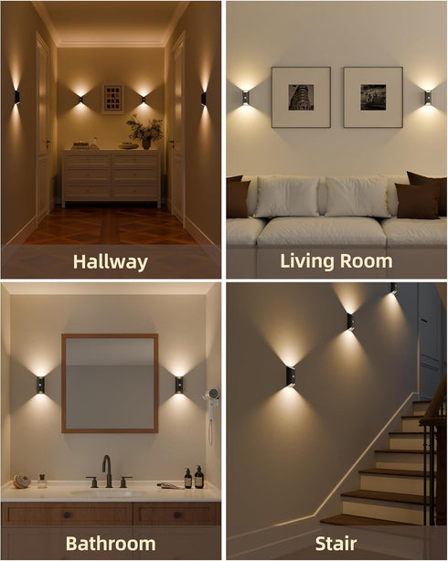 4000mAh 3 Dimmable, EZVALO Motion Sensor Wall Lights Indoor, Rechargeable Battery Operated Wall Sconces, Color Temps