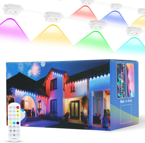 Permanent Outdoor Eaves Lights, 50ft with 30 RGB LED Bulbs for Festive