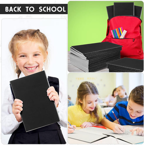 Handepo 100 Pack Kraft Notebooks, 60 Pages Ruled Lined Soft Cover Journals for Students, Office Supplies (Black, A5)