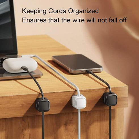 6pcs Yosoo Magnetic Cable Clips Cord Holder, Desk Cable Management Adhesive, Wire Holder, for Home Office Car