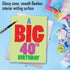 NobleWorks 40th Jumbo Birthday Greeting Card (8.5 x 11 Inch, Funny Card for 40 Year Olds, Milestone Notecard)
