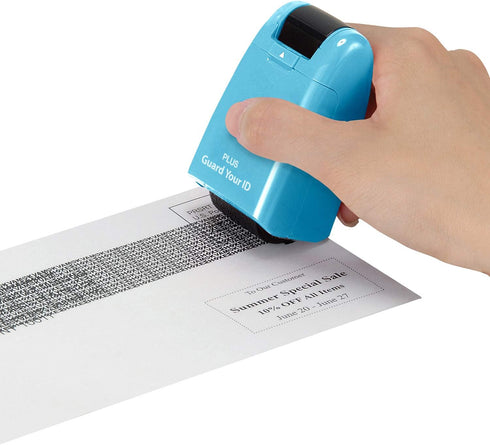Guard Your ID Identity Protection Stamp Roller - Turquoise Color for Secure Document Shredding