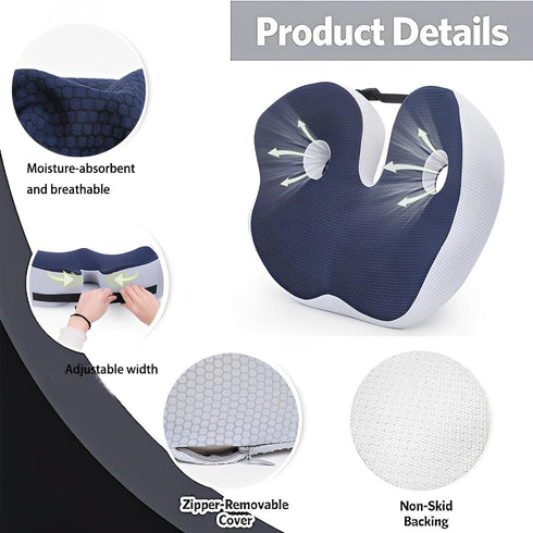 Janemiri Tailbone, Seat Cushion, Seat Cushion for Sit Bone and Back Pain Relief, Butt, Hip, Hamstring, Posture Support