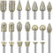 30Pcs Diamond Grinding Burr Drill Bit Set, Stone Carving Rotary Tool Accessories Polishing Mix with 1/8 inch Shank,