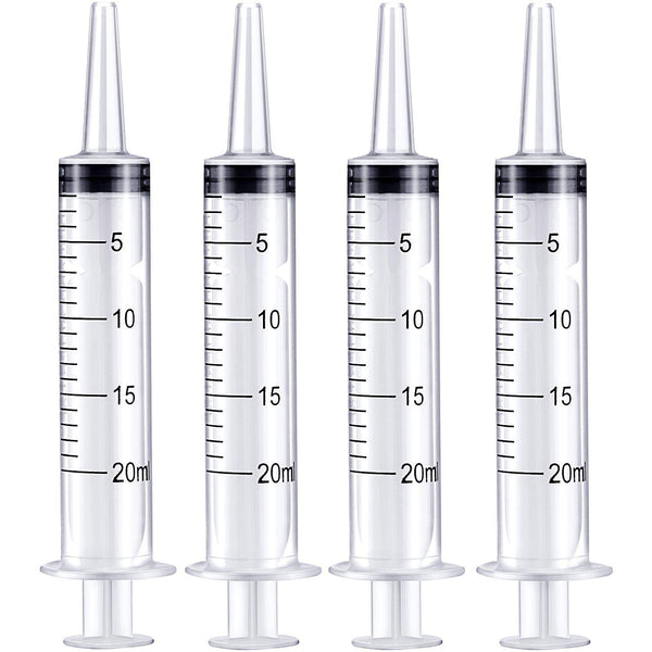 Frienda Large Plastic Syringe 4 Pack, Measuring Tools for Dispensing Multiple Uses (20 ml)
