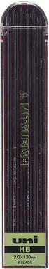 Uni Drop Holder Type Pencil Lead, 2.0mm, HB (ULNHB)