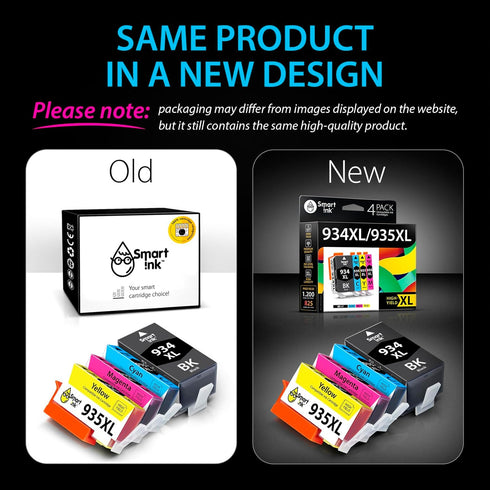 Smart Ink Compatible Ink Cartridge Replacement for HP 934 XL 935XL 934XL 935 High Yield 4 Combo Pack (Black & C/M/Y)