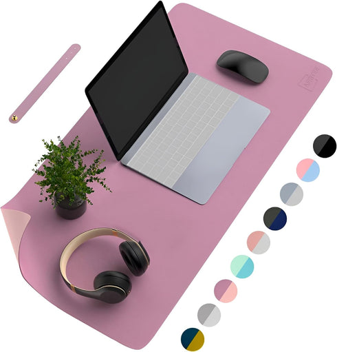 CCOCC Desk Pad Desk Protector Mat - Dual Side PU Leather Desk Mat
