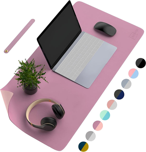 CCOCC Desk Pad Desk Protector Mat - Dual Side PU Leather Desk Mat