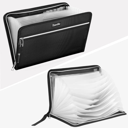 Fireproof Safe Accordion File Organizer Bag, Waterproof Expanding Folder with 14 Pockets, A4 Letter Size