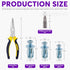 Swpeet 62Pcs M4 M5 M6 Jack Nuts with Long Needle Nose Pliers and Phillips Insert Bit for Hollow Wall Fixings