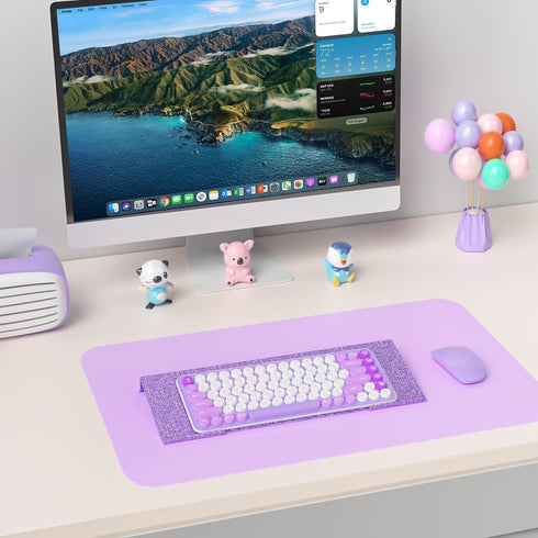 Rulyyo 17 Inch Ergonomic Computer Keyboard Stand - Glitter Purple Acrylic Keyboard Riser for Desk Tilted Keyboard