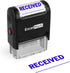 ExcelMark A-1539 Self-Inking Rubber Stamp - Received with Signature Line, Blue