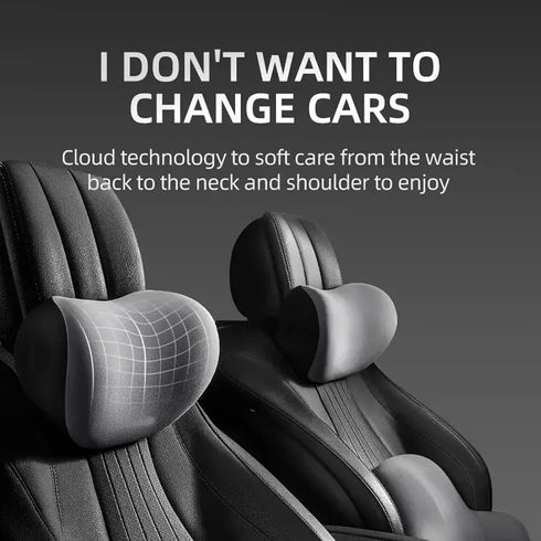 Dasdffvf Lumbar Pillow Memory Foam Headrest Cervical Neck Support Backrest Cushion Back Support for Vehicles Truck Car