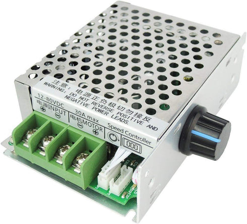 Greartisan 12V-80V 30A DC Motor Speed Controller - PWM Variable Speed Regulator Governor Switch with Speed Control Knob