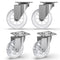 3 Inch 360 Degree Swivel Transparent Casters, Modern Furniture Wheels for Rolling