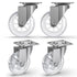 3 Inch 360 Degree Swivel Transparent Casters, Modern Furniture Wheels for Rolling