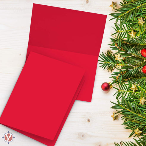 A7 (5" 7") 25 SETS Blank Red x Cards with Envelopes Great for Customized and Personalized Holiday, Christmas, Xmas