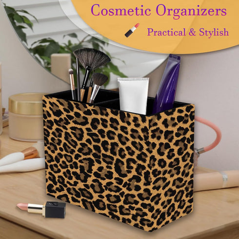 RVHOEZZM Set, 2 Pen Holder and Lace Mouse Mat Compartment Leather Pen Storage Boxes, Makeup Brush Storage Box, Suitable