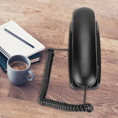 Bewinner Corded Phone, Landline Phone with Flash Function, Mute, Redial, Desktop Wall Phone (Black)