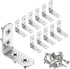 HARFINGTON 12pcs L-Shaped Corner Bracket 1.8" x 1.8" x 0.8" Stainless Steel
