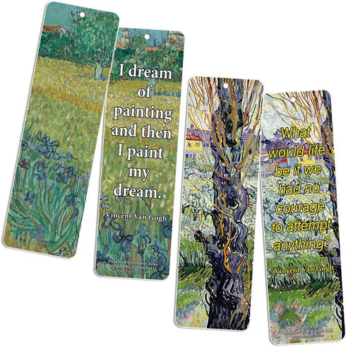 Loving Vincent Van Gogh Inspiring Quotes Bookmarker Cards, 36-Pack, Cool Classical Painting Art Print