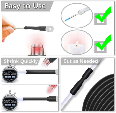 3/8 Inch Waterproof Heat Shrink Tubing, 10 Feet Marine Grade Heat Shrink Tube with Adhesive Lined