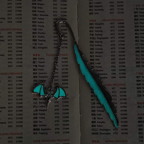 Gzrlyf Bat Bookmark, Luminous Bookmarks for Book Lover, Bat Gifts for Bookworm
