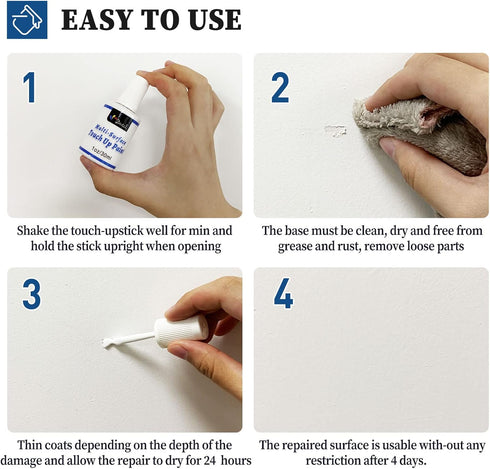 White Touch Up Paint Pen - Multi Surface Scratch Repair for Wall, Door, Cabinets, 1.5 Fl Oz (Semi Gloss)