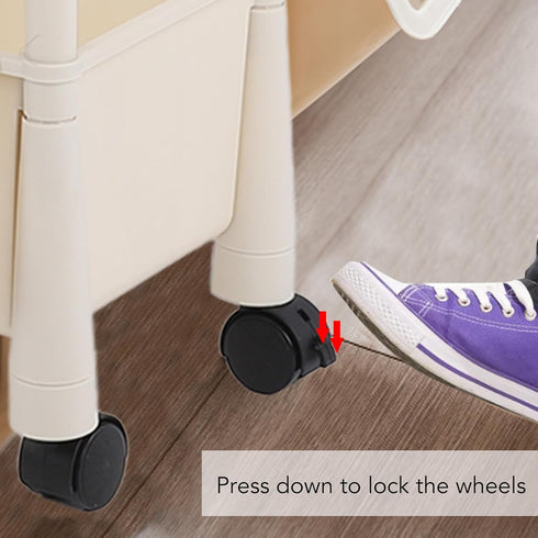 Compact Rolling Cart, Movable Storage Organizer, Mobile Utility Cart Kitchen Under Desk Cart with Caster Wheels, Multi