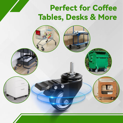 Set 4, 440 lbs 360 LIVTAB Replacement Caster Wheels for Smart Coffee Tables, of Heavy Duty, Total Capacity, Smooth