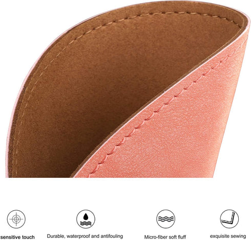 Round Mouse Pad - PU Leather Mouse Pad with Stitched Edge, Micro-Fiber Base, Non-Slip Waterproof for Computers, Laptop,