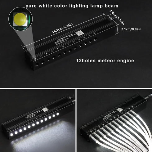 96pcs*0.04in*9.8ft Kit,12 20 AMKI Pure White Meteor Shooting Stars Effect Fiber Optic Lights Holes LED MeteorLight