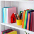 4Pcs FYSUIMU Back to School Wood Bookends Non Skid Book Stoppers Colorful Crayon Shape Wooden Book Stands for Heavy