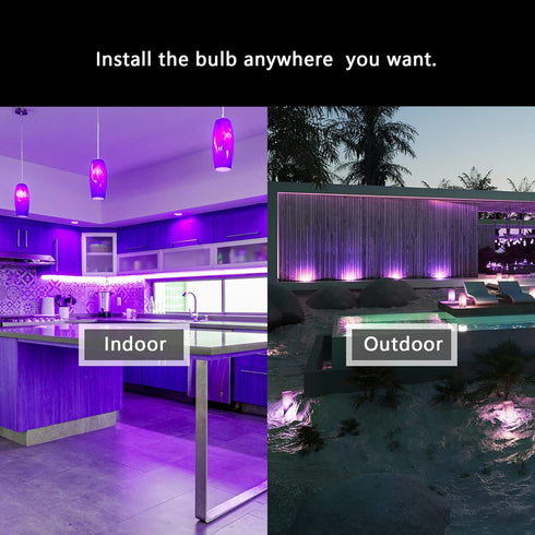 PAR38 Purple Flood Light Bulb, 2 Pack - Dimmable E26 Base, 20W Replace to 200W, Outdoor Christmas Decor