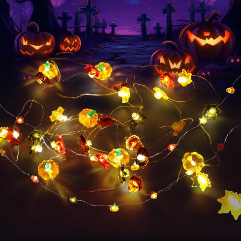 Halloween Indoor Led String Lights 118In Copper Wire Fall Decorative Lights for