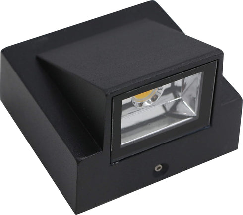 3W LED Outdoor Step Down Light Fixture - Black Finish with Cool White Glow