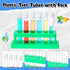 2 Sets Test Tubes with Rack Clear Plastic Test Tubes with Caps and 6 Holes Holder Rack Nurse Party Decorations Shot Tubes for Scientific Experiments Party Favors Candy (Removable,Green)