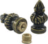 Rierdge 3/8" 1/4-27 2 Pack Antique Brass Lamp Finial Cap Knob - Dual-Thread Screw Design Fits Both and Harp Threads