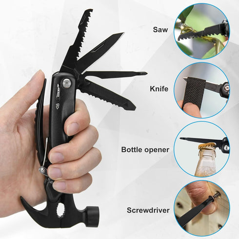 BIIB 12 in 1 Hammer Multitool - Father's Day Gifts from Daughter, Wife, Son, Birthday Gifts for Dad