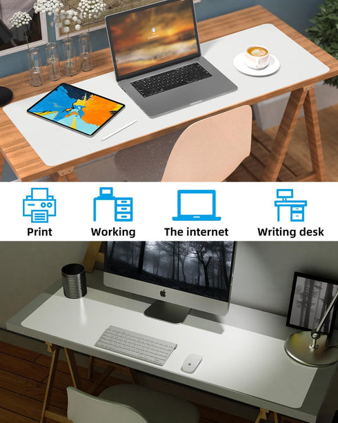 55" 17") Extra Large Desk pad, Leather Desk Pad Protector,Office Desk Mat,Mouse Pad, Non-Slip Desk Blotter, Laptop Desk